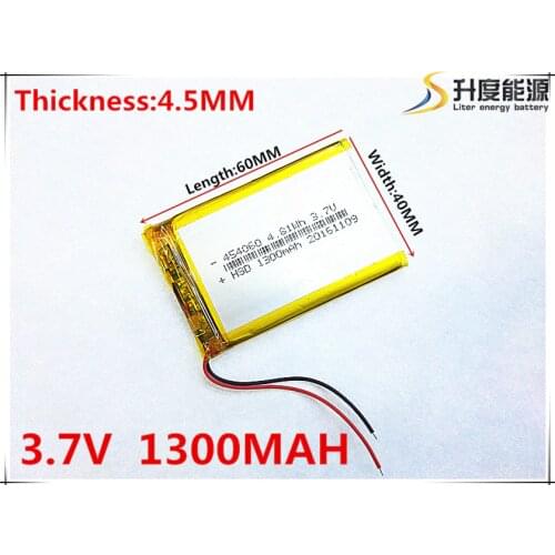 3.7V 1300mAh 454060 Lithium Polymer Li-Po li ion Rechargeable Battery cells For Mp3 MP4 MP5 GPS PSP mobile bluetooth