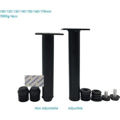 4Pcs/Lot Matte Black Dia.25mm Round Tube Furniture Feet Leg Leveling Feet