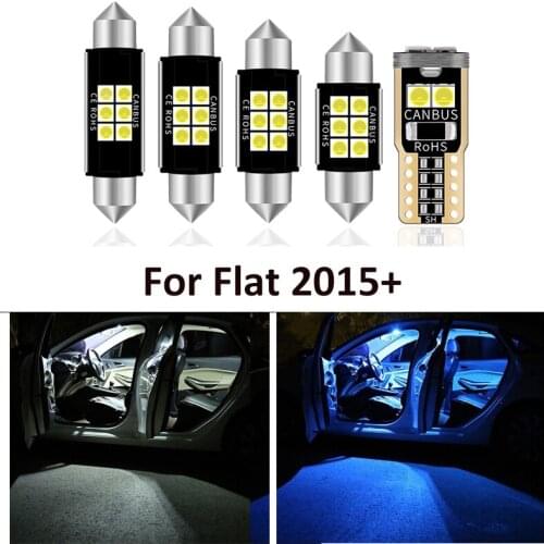6 Pcs White Interior LED Light Bulbs Package Kit For For Fiat Tipo 356 357 (2015+) Map Dome Trunk License Plate Lamp Accessories