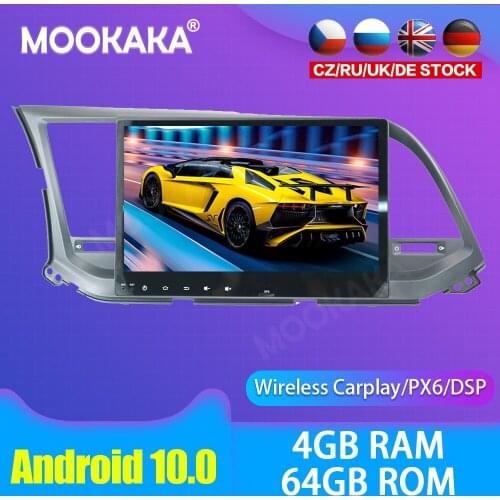 Android 10.0 Car multimedia DVD Player GPS Radio For Hyundai Elantra 2016-2018 GPS Navigation Stereo DSP Audio PX6