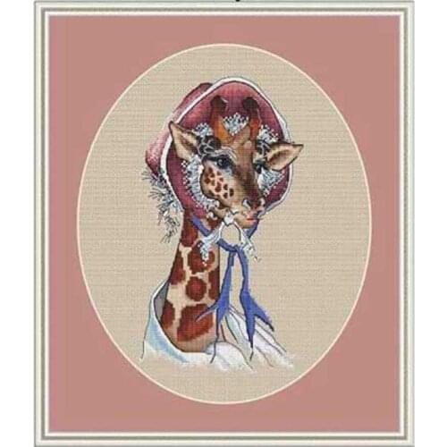 Grandma deer wearing a turban Counted Cross Stitch 11CT 14CT DIY Cross Stitch Kits Embroidery Needlework Sets home decor