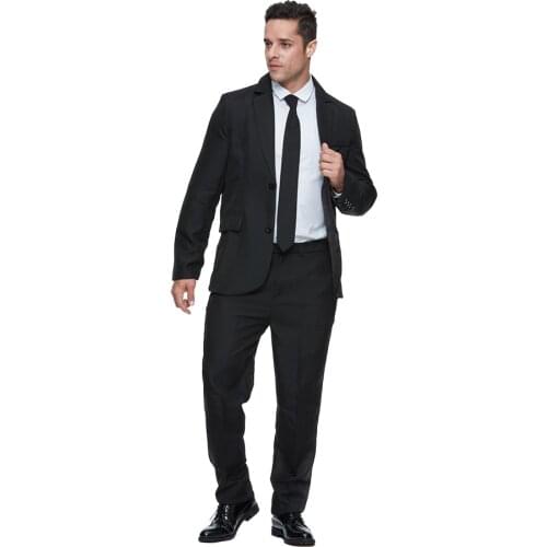 Reneecho Basic Black Suit Costume Men Halloween Costume Crazy Suit Cosplay For Adult Party Carnival Wear