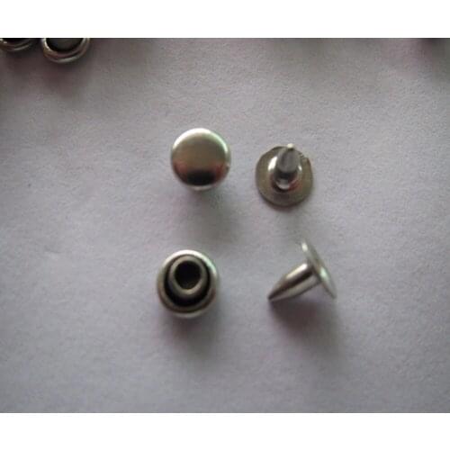 Free shipping 6mm brass rivet jeans plating silversingle surface package and bag rivets 200set