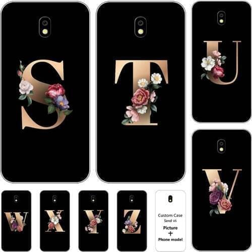 Flower 26 English Letters Custom Initial Case For Samsung Galaxy J7 2017 SM-J730F J730F J730 J7 Pro 5.5" Cover