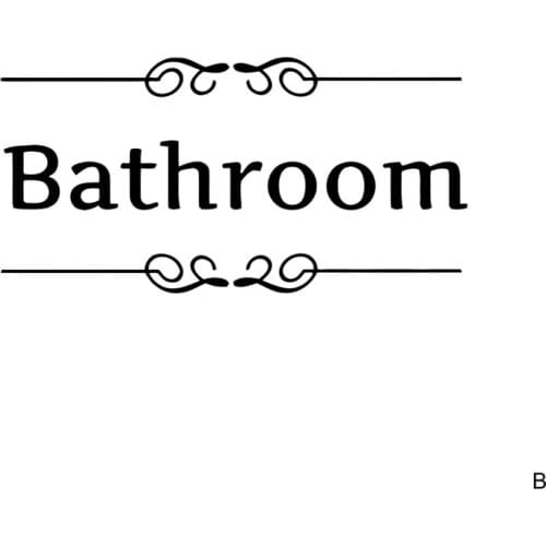 Bathroom Door Sign Black Vinyl Wall Decals Home Decor Living Room Sticker Removable Door Decal Toliet Wall Stickers