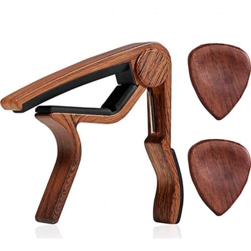 Acoustic guitar capo solid wood picks set Acoustic guitar capo guitar accessories
