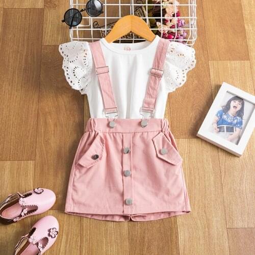 Children Clothing Supender Shorts Set Outfits White Shirt Tops 2pcs Clothing 2-6 Years Summer Cool Cute Kids Clothes Outing