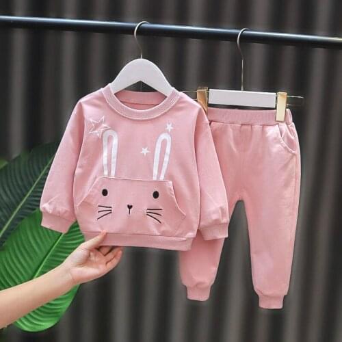 Girls' sweaters set Spring and Autumn kids fashion baby clothing baby two pieces of spring style 0-4Y cartoon animal Pullover