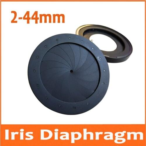 1pc 2-44mm Zoom Adjustable Iris Aperture Diaphragm for Microscope Digital Camera Phone Telescope Monocular Use with 16 Blades