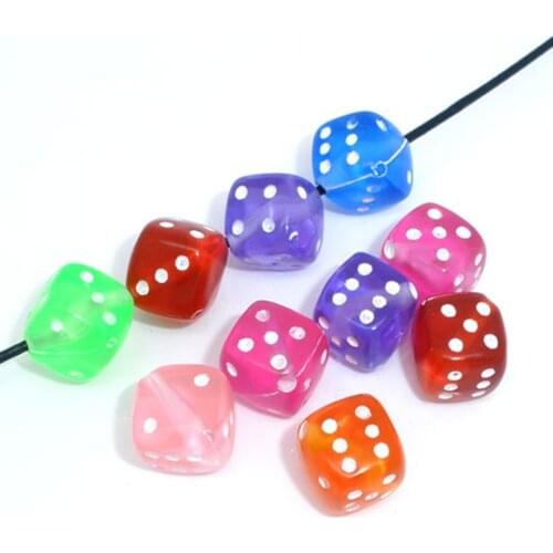 DoreenBeads Acrylic Bubblegum Beads Dice At Random Transparent DIY Making Jewelry About 8mm x 8mm, Hole: Approx 1.3mm, 30 PCs