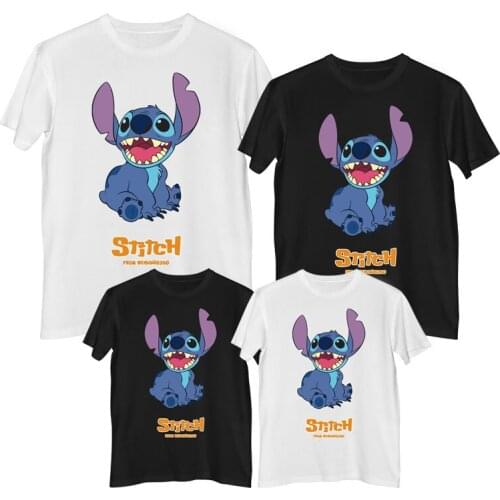 Disney Lilo & Stitch T-shirt Comfortable 100% cotton Fashion clothes for teens mommy and me clothes Daddy Children clothes