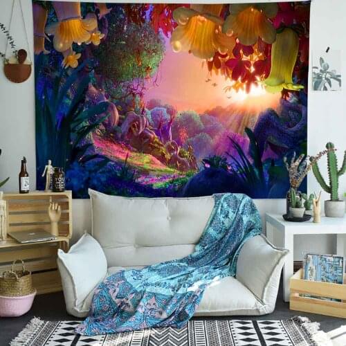 Simsant Underwater World Tapestry Blue Ocean Tropical Fish Coral Art Wall Hanging Tapestries for Living Room Home Dorm Decor