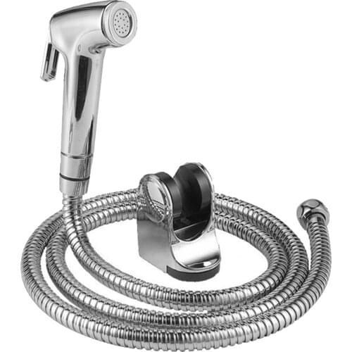 Bathroom Handheld Bidet Sprayer Kit Set Stainless Steel Toilet Kit with Hose and Holder Baby Cloth Diaper Cleaner 1.5m/4.92ft