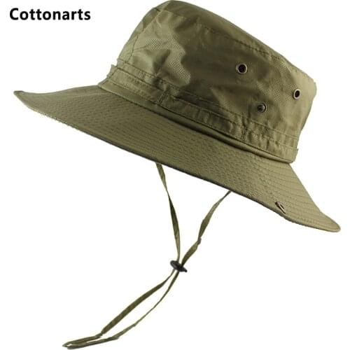 Unisex Solid Color Breathable Sun Hat Summer Men Women Fishing Anti-UV Bucket Caps Large Wide Brim Outdoor Beach Cap Sport Hats