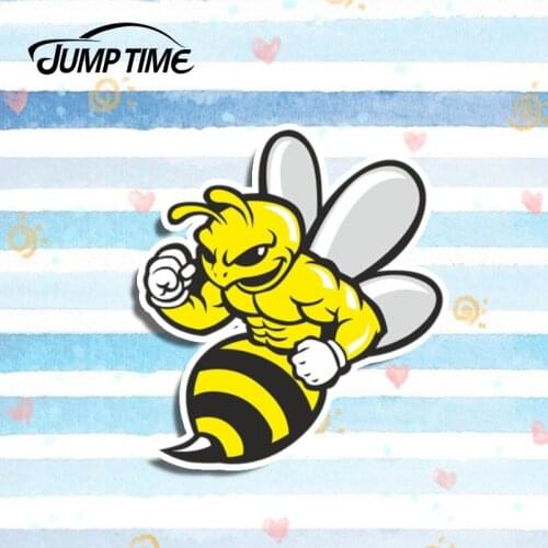 Jump Time 13cm x11cm Funny For Wasp Bee Hornet Sticker Vinyl Drift Car Sticker Laptop Luggage Waterproof Car Styling Accessories