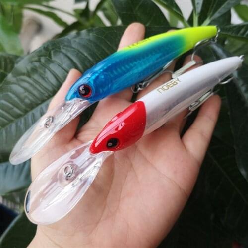 Noeby 2pcs Fishing Lure 120mm/32g Floating 0-5m Trolling Super minnow 3X treble hooks Hard Bait