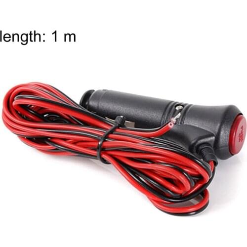 Lowest price 12V 24V Auto Car Motorcycle Cigarette Lighter Socket Plug Connector On Off Switch 1m Universal Connector Switch