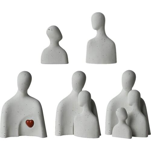 Modern Abstract Unique Love Themed Figure Statue Lovely Exquisite Ceramic Sculpture Tabletop Shelf Bookshelf Decor