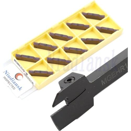 1pc MGEHR1010 MGEHR1212 MGEHL Grooving Tool Holder Lathe Bar 10pcs MGMN150 MGMN200 MGMN300 Carbide Inserts CNC Turning Tool Set