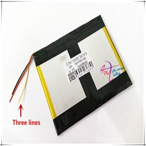 Three lines polymer lithium battery 30105140 3.7V 5000MAH tablet battery made in China Rechargeable Li-ion Cell