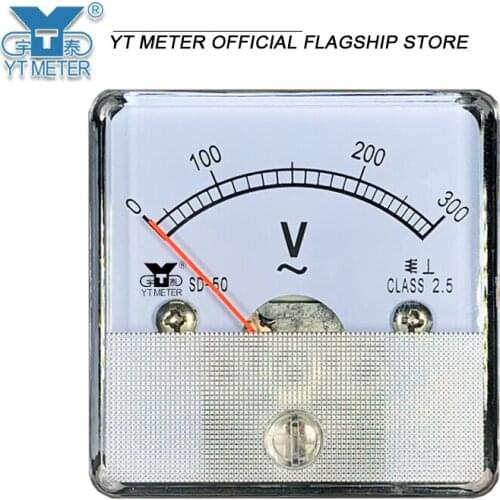 Sd50 pointer AC ammeter voltmeter 1A 2A 3A 5A 10A 15A 20A 30A 50A 300V 500V dh50 direct use meter 45mm test instrument ampere
