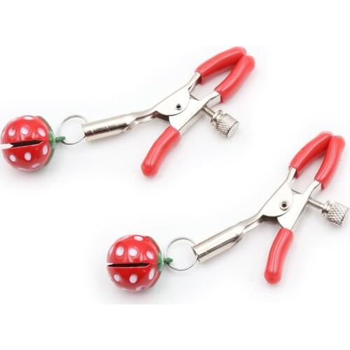 1 Pair Exotic Accessories Strawberry Nipple Clamps Sexy Slaves Flirting Teasing Nipple Clips BDSM Toys Couple Erotic Sex