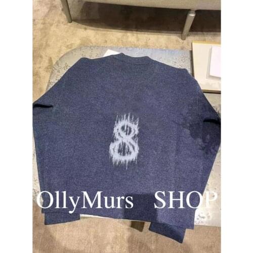 2021 new ladies fashion cashmere blended technology letter jacquard round neck long sleeve sweater knit sweater sweater