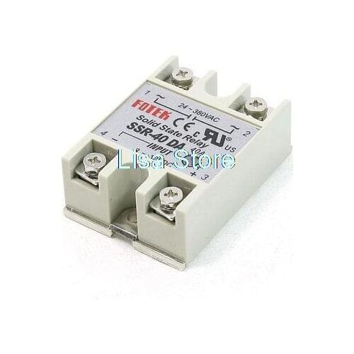 1pcs Single Phase 4 Srew Connector Solid State Relay SSR-40DA 24-380VAC 3-32VDC