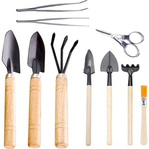 10 Pcs /Set Succulent Planting Shovel Tweezers Scissors Transplanting Outdoor Tools Mini Gardening Supplies Potted Bonsai Tools