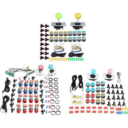 2 Player Arcade Game DIY Kit LED Button for PC Raspberry Pi Arcade Fight Joystick