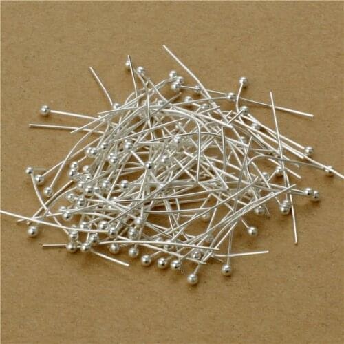 200 Pcs Silver Plated Ball Head Pins Findings For DIY Jewelry Making Ball Head Pins 0.5x20 25 30 40 50mm Jewelry Findings