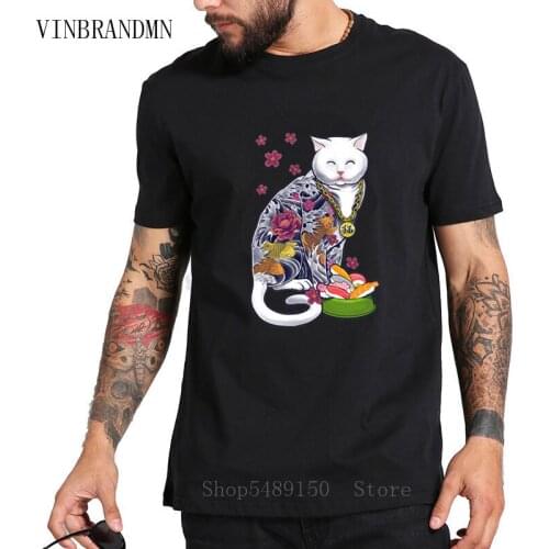 2020 Funny Japanese Yakuza Kitten Tees Hipster Tattoo Cat Tshirt Men Summer Hip Hop Casual Streetwear Fashion Cotton 3D T Shirt