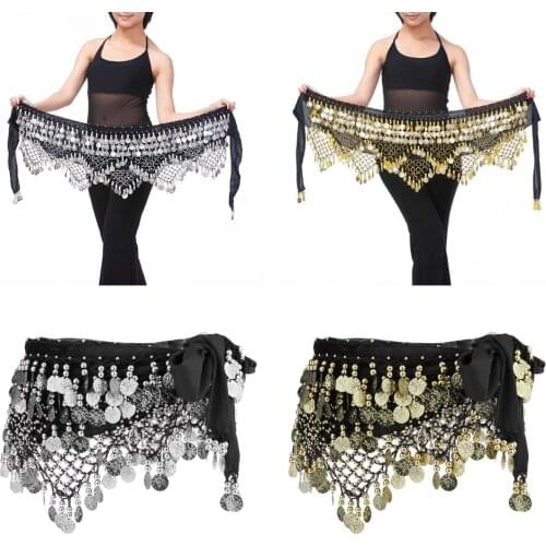 2x Belly Dance Hip Skirt Scarf Wrap Belt Dancing Costume W/ 320 Dangle Coins