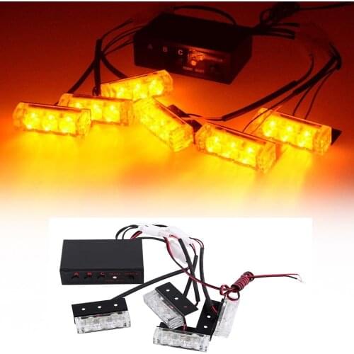 3 Flashing Modes 12V Vehicle Car Front Grille Deck Strobe Flash Emergency Warning Light Bar Car Truck Styling flashing lamp