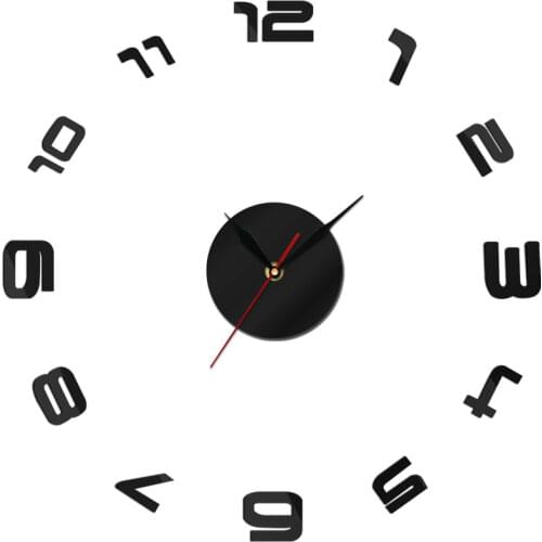 3D Luminous DIY Arabic Large Number Wall Clock Modern Design Rushed Mirror Fashion Watches Quartz Frameless Huge Wall Watch