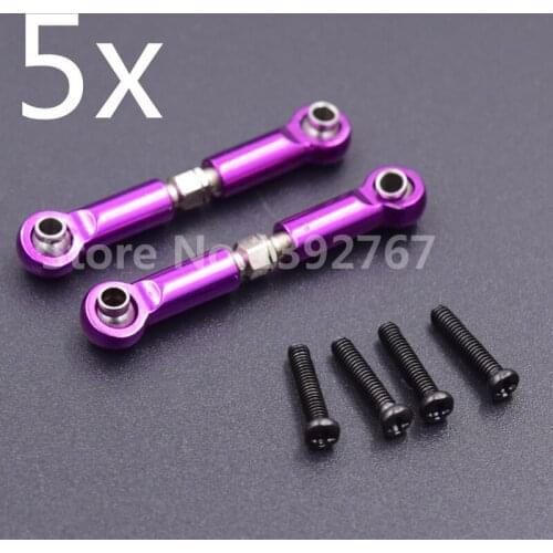 5Sets WLtoys Upgrade Aluminum Front / Rear &Servo Link(Al.) For RC Car WL toys 1/18 Scale Models RC A959 A969 A979 k929