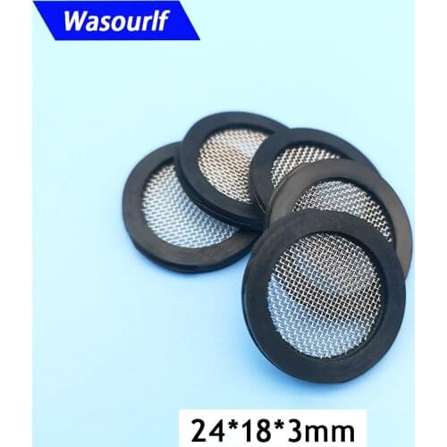 Wasourlf 5 Pieces Round Flat Gasket 24 18mm Diameter Pipe Machine Rubber Ring Hermetic Seal Water Bathroom Faucet Accessory