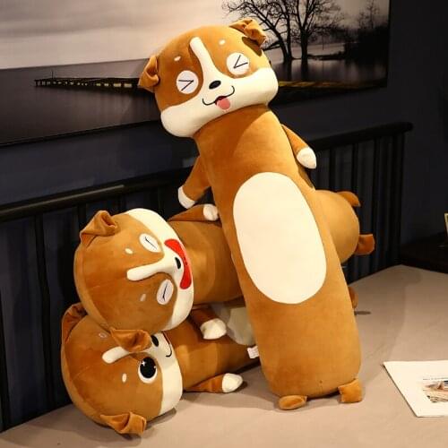 70-130cm Huge Size Long Husky Plush Toys Cartoon Sleeping Cushion Dolls Stuffed Soft Animal Dog Pillow for Children Girls Gifts