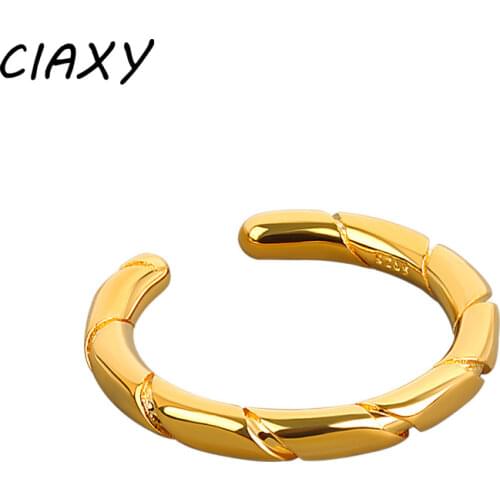 CIAXY 925 Sterling Silver Geometry Twisted Wire Rings for Women Wedding Open Ring Fashion Simplicity Jewelry Anillos Mujer