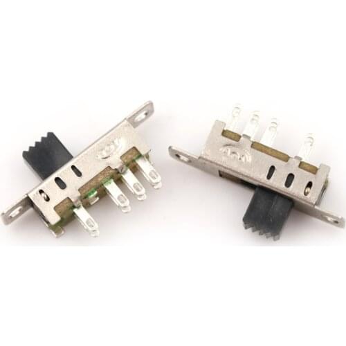 20Pcs/lot SS23E04 Double Toggle Switch 8 Pins 3 files 2P3T DP3T Handle high 5mm small slide switch Wholesale