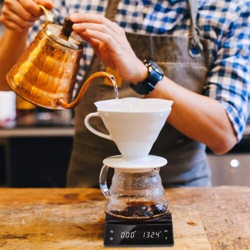 Kitchen Scale Coffee Electronic Scale with Timer Peeling Function Auto Close High-Precision Sensor 3KG