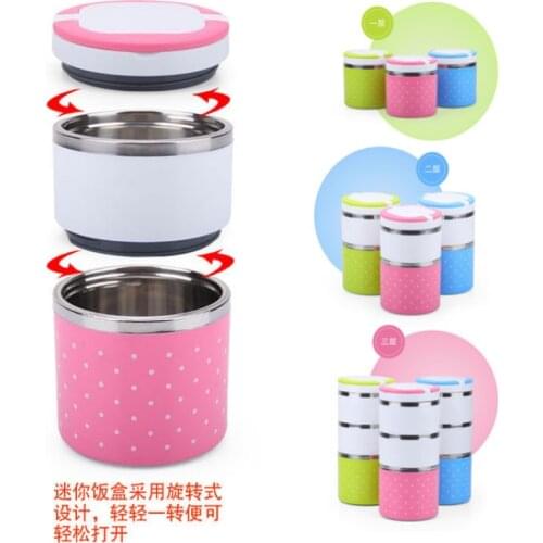 Insulated Bucket Stainless Steel Insulated Lunch Box Student Sealed Rice Bucket Pot Bento Box Multi-layer insulated lunch box