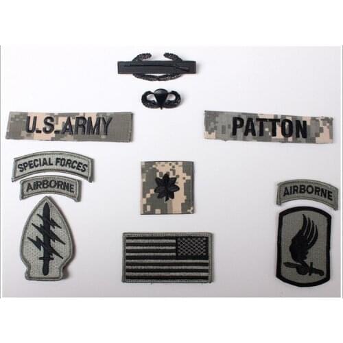 US ARMY 173RD AIRBORNE BRIGADE LIEUTENANT COLONEL RANK INSIGNIA PATCH FULL SET