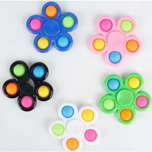 Colorful Pressure Fidget Spinner Simple Dimple Fidget Toys Antistress Fidget Toys Hand Spinner Push Toys for Children Adult Gift