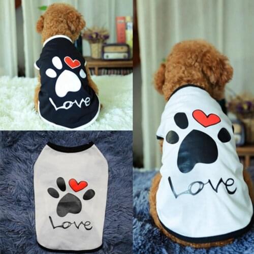Summer Pet Clothes Pet Dog Vest Puppy T-shirt Cute Dogs Cat Claw Pattern Dog Clothes Bottoming Shirt Clothing Chihuahua Clothes