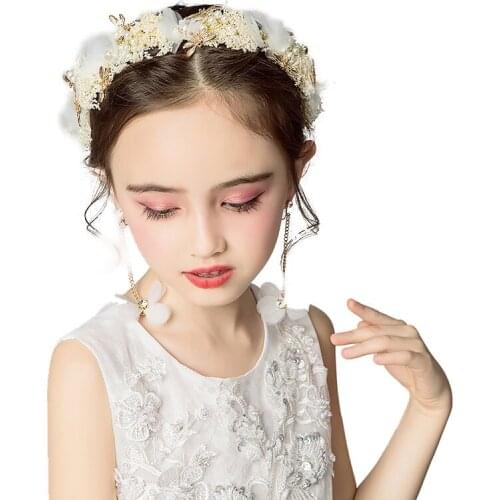 Loverly Gold Girls Tiara for Wedding Party Rhinestone Pearls Jewelry Headband Head Crown Princess Hair Accessories In Stock