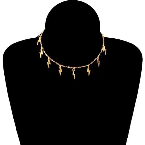 JCYMONG New Arrival Lighting Pendant Necklace For Women Gold Silver Color Link Clavicle Chain 2020 Fashion Short Choker Necklace