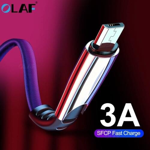 OLAF 3A Micro USB Cable Fast Charging 3m for Samsung S7 Xiaomi Redmi 7A Huawei LG Microusb Data Cable Mobile Phone Charger Cable