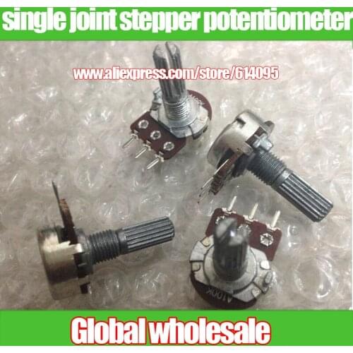 10pcs single joint stepper potentiometer A5K A10K A20KA50KA100K A500K A1M / handle including threaded length 20MM