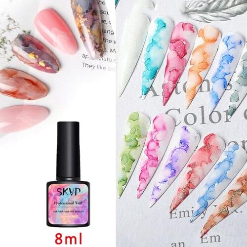 SKVP Watercolor Ink Nail Polish Blooming Gel Smoke Effect Magic Smudge Bubble DIY Varnish Manicure Decoration Nail Fashion 8ml
